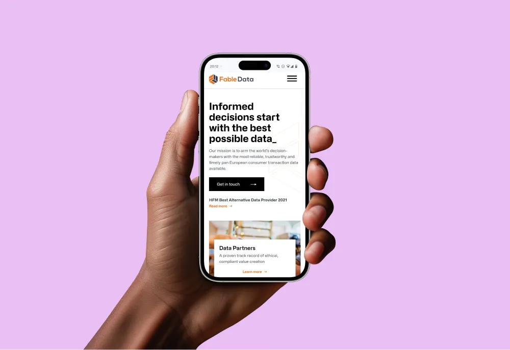 iPhone showing Frankie Jamieson web design