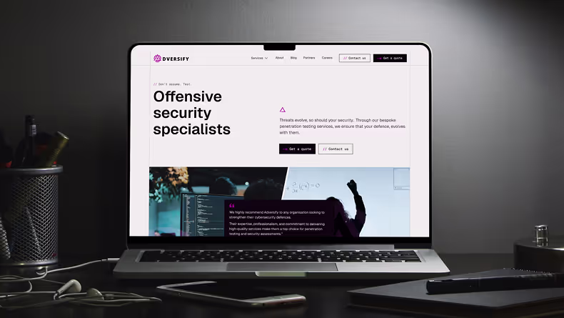Macbook with Adversify website